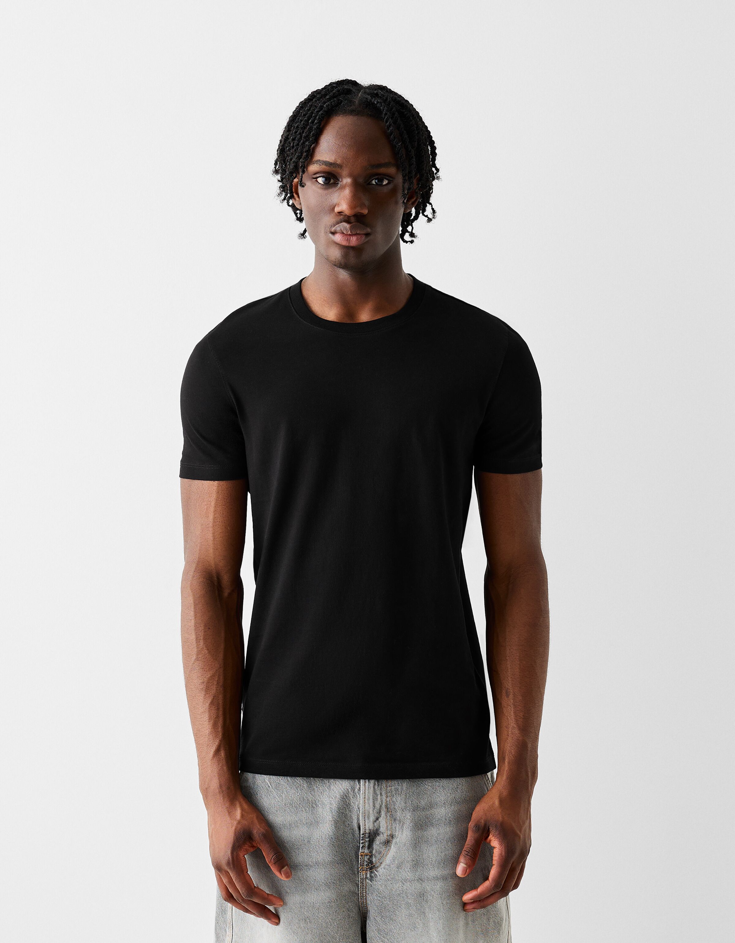 Camiseta manga corta regular fit Camisetas Hombre Bershka