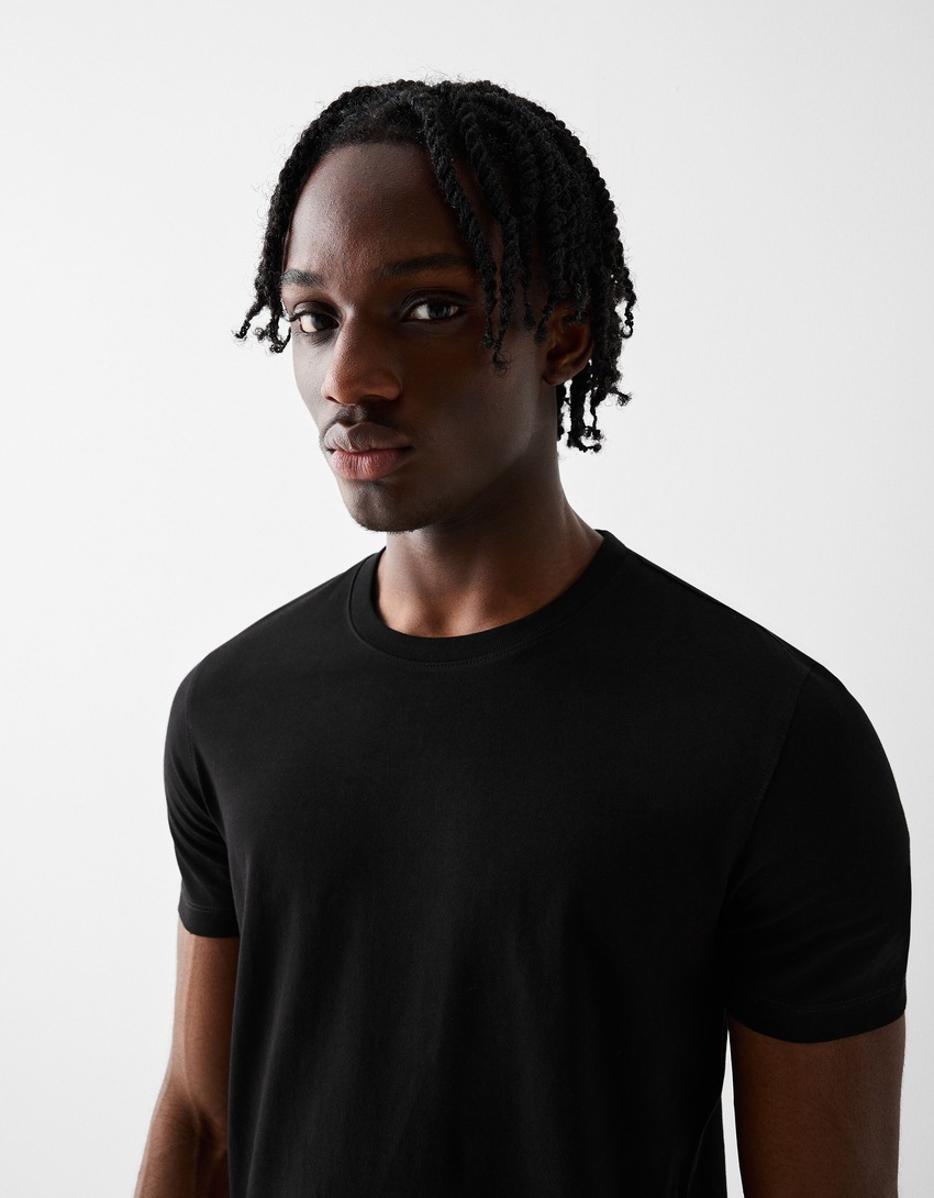 T-shirt manches courtes regular fit-Noir-2