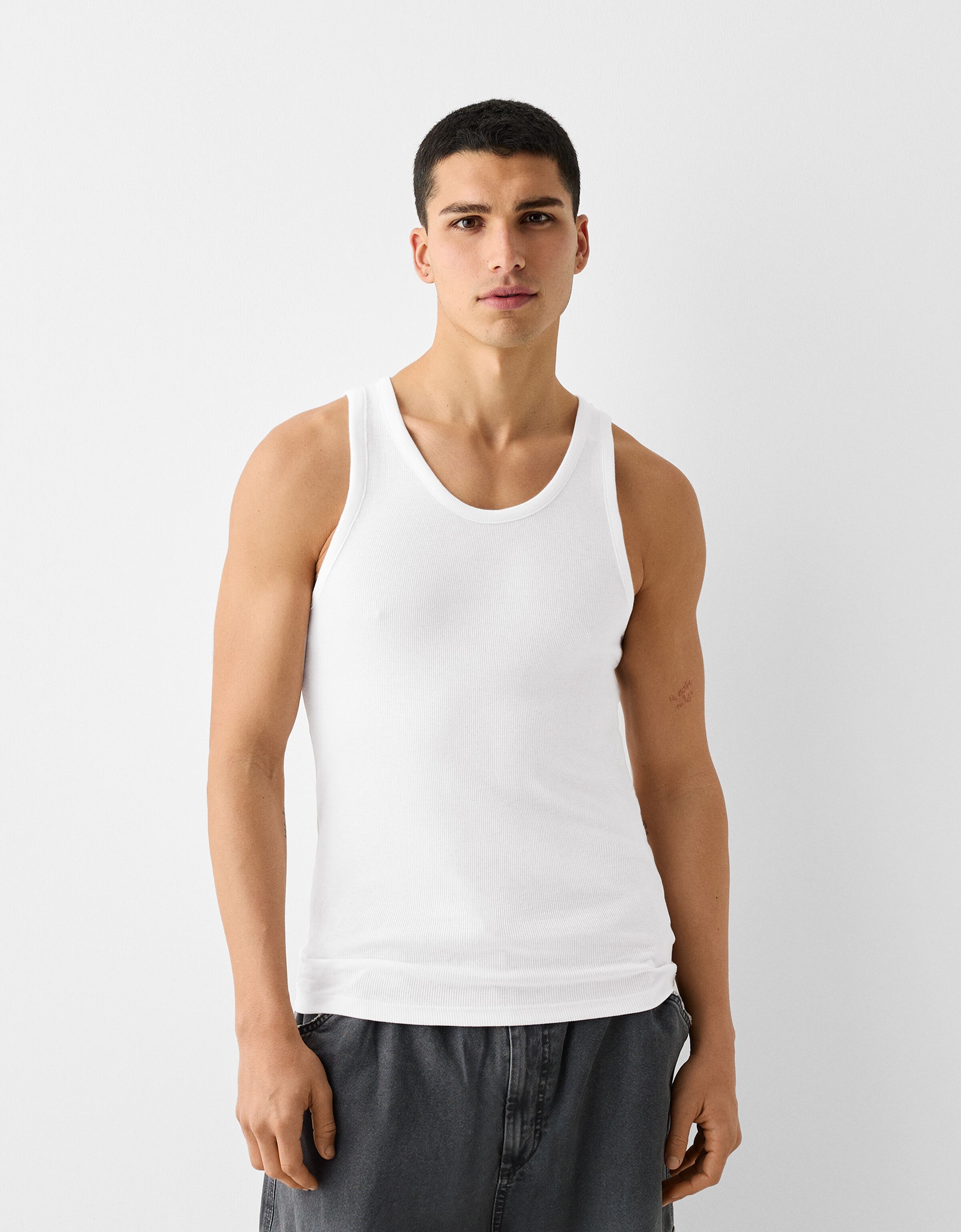 Camiseta tirantes rib Camisetas Hombre Bershka