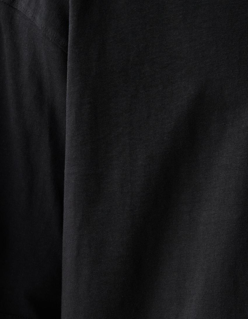 Oversized short sleeve T-shirt-Black-5