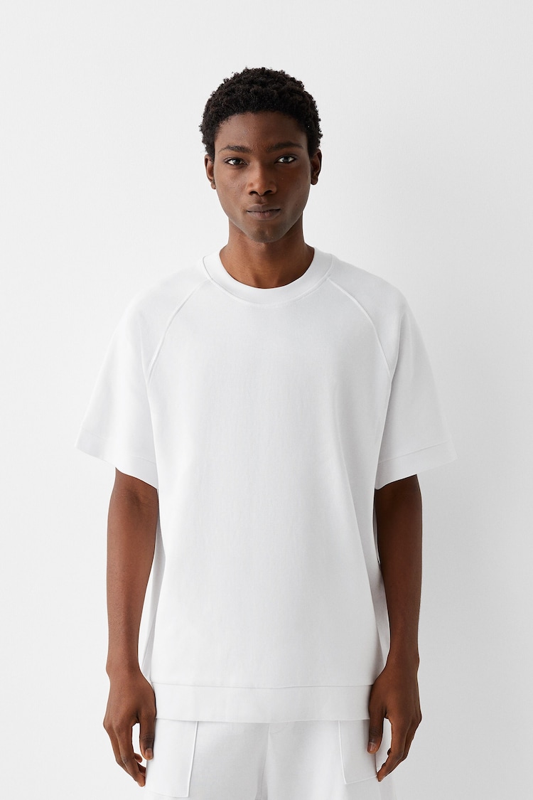 T Shirt Bershka Blanc pour Homme