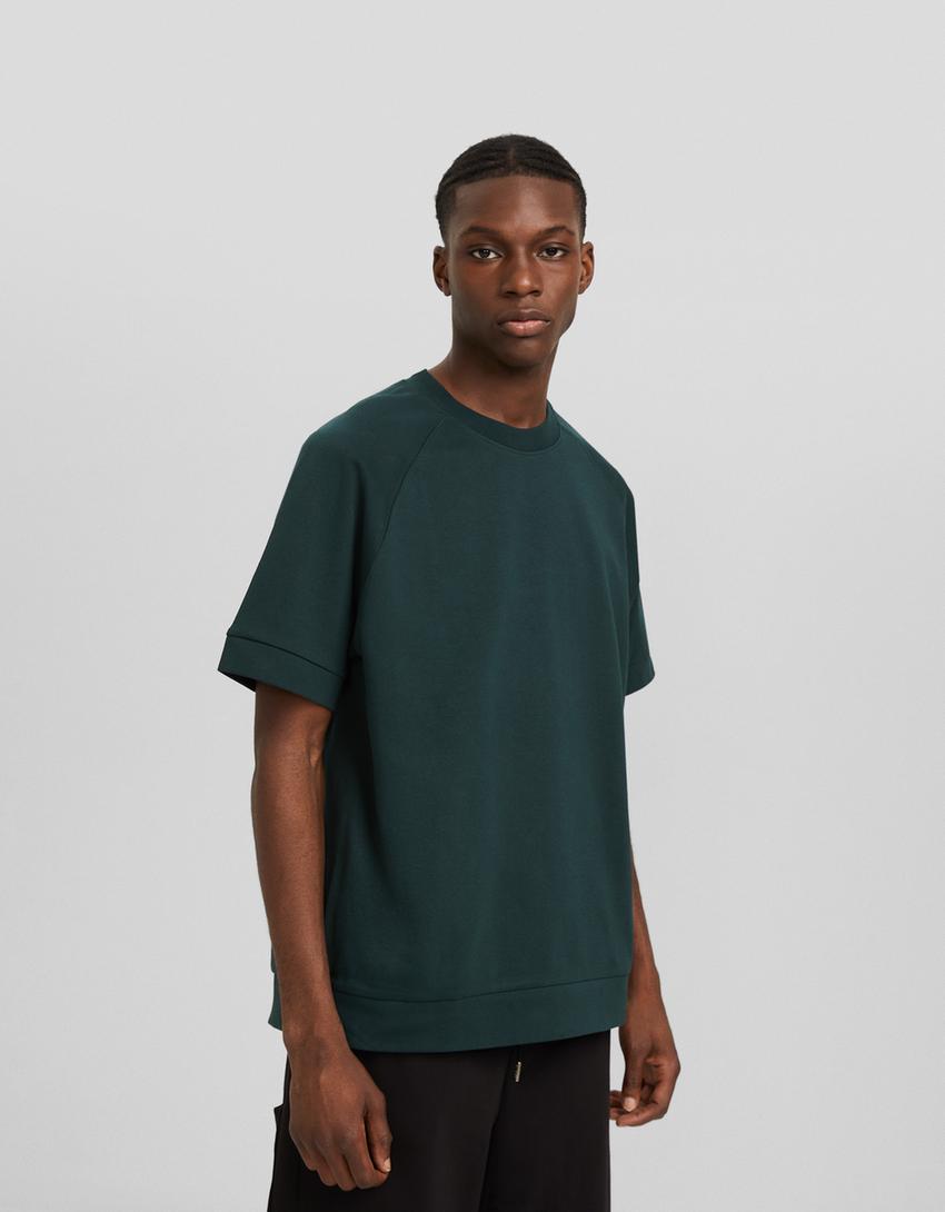Interlock boxy fit short sleeve T-shirt-Green-0