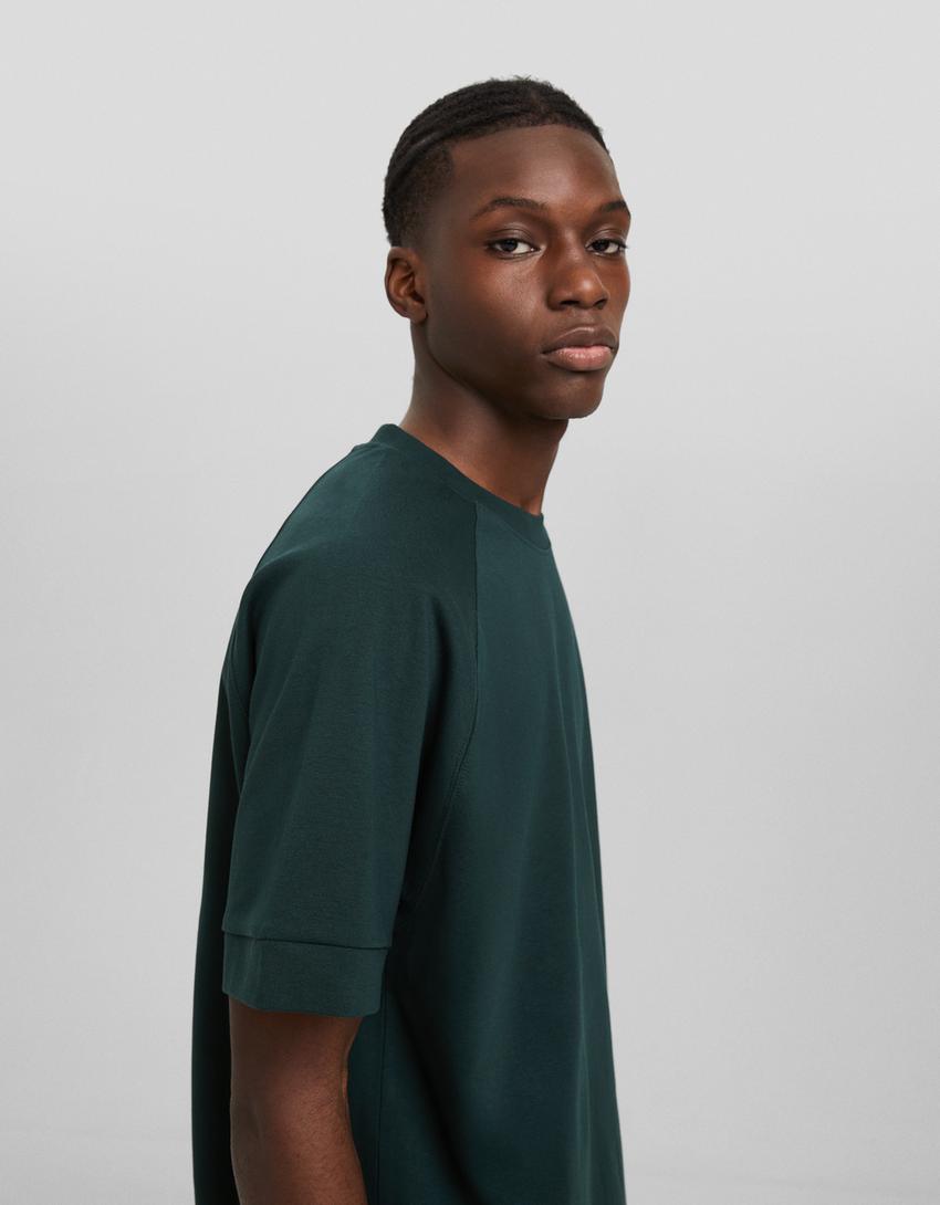 Interlock boxy fit short sleeve T-shirt-Green-2