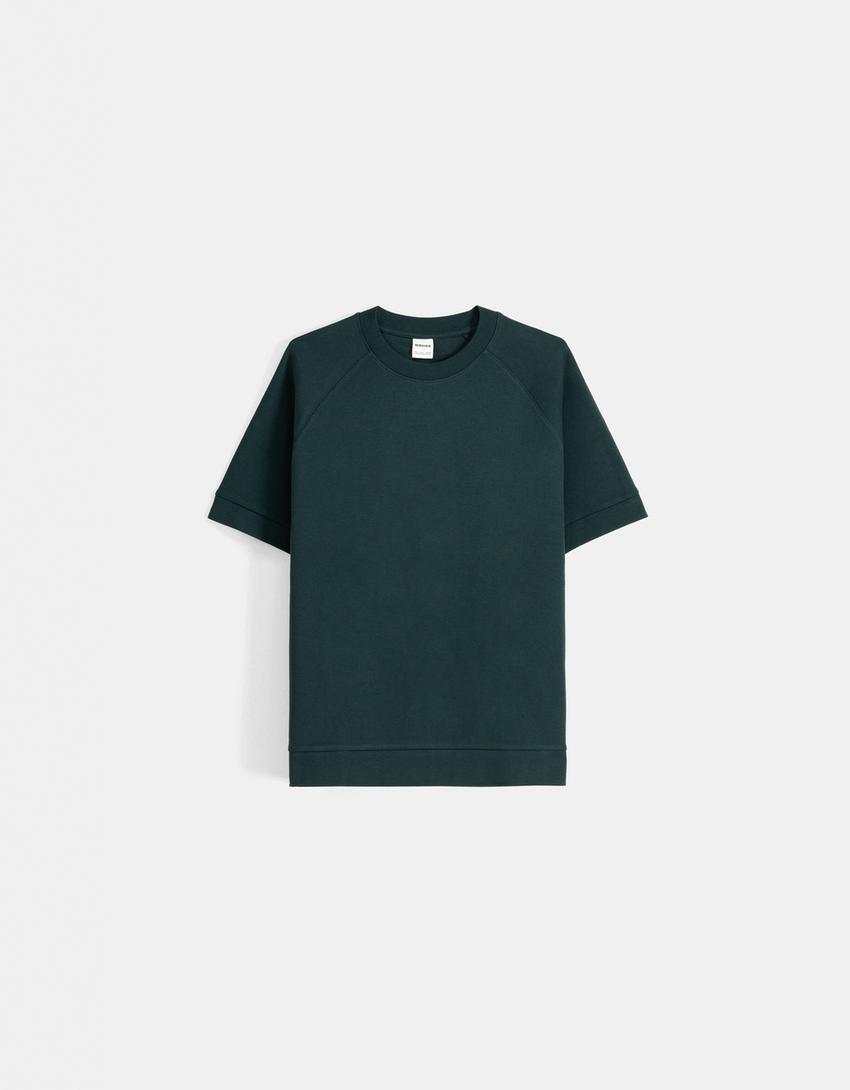 Interlock boxy fit short sleeve T-shirt-Green-4