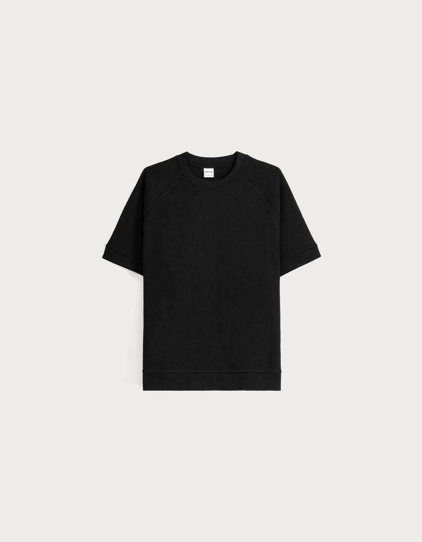 T-shirt manches courtes boxy fit interlock-Noir-4