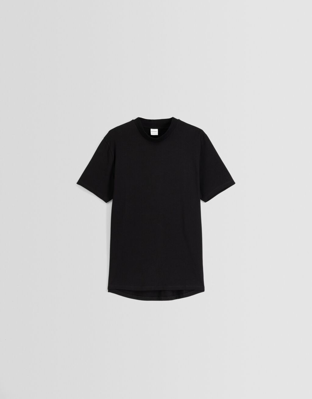 Camiseta manga corta cuello subido-Negro-4