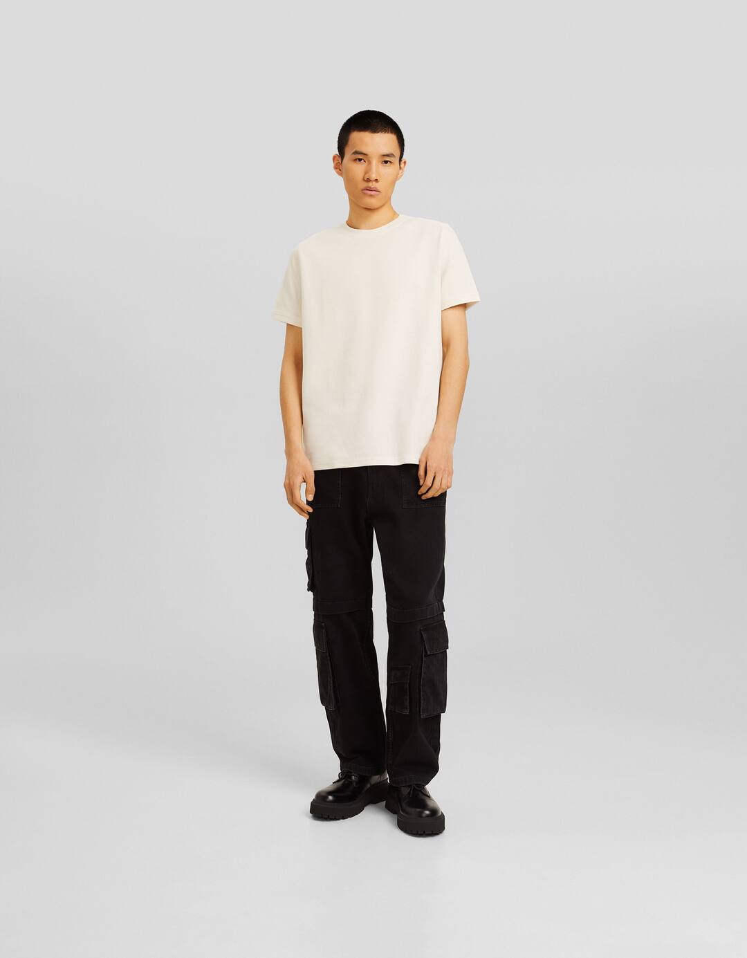 Textured short-sleeve T-shirt
