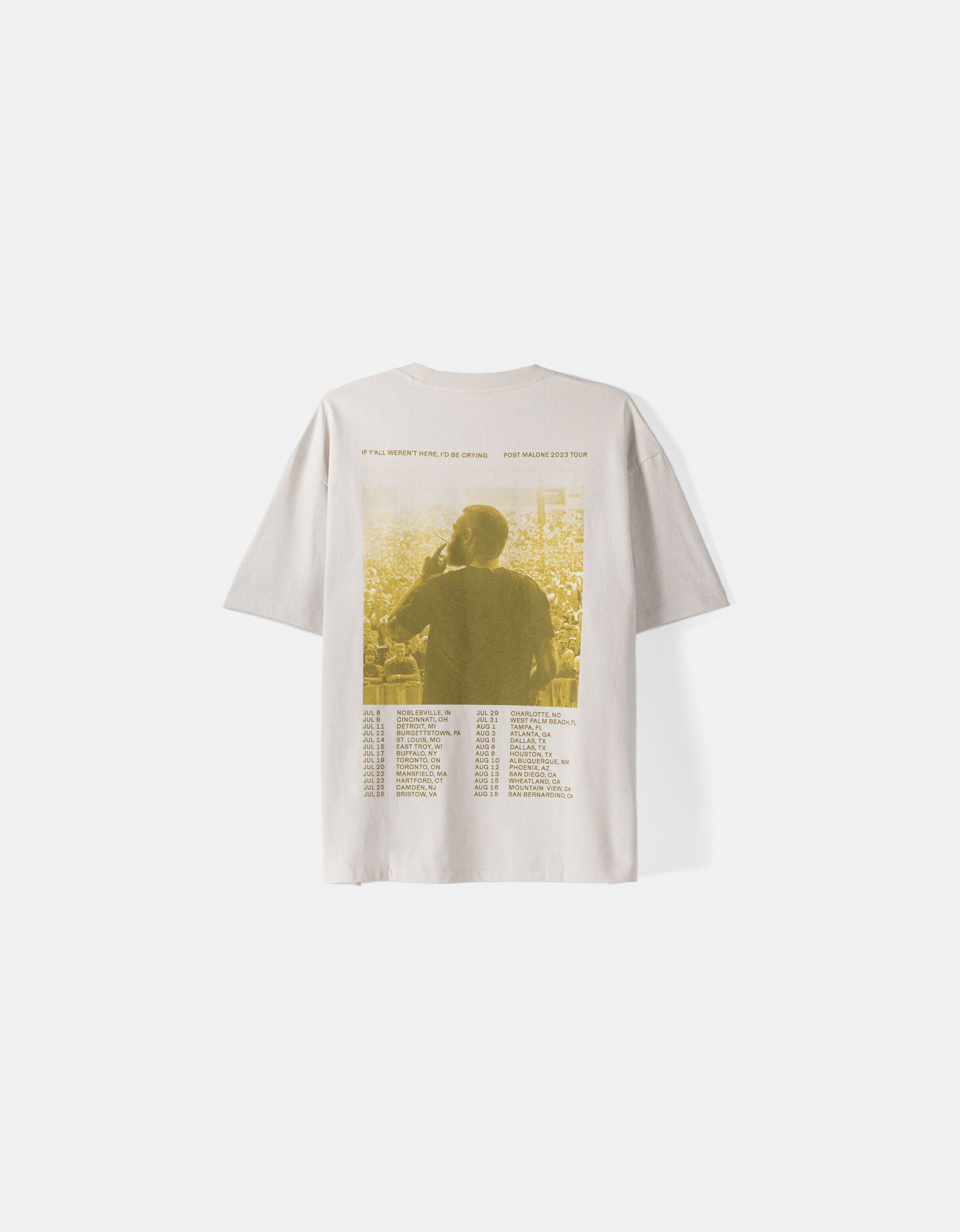 Post Malone print boxy fit short sleeve T shirt Men Bershka