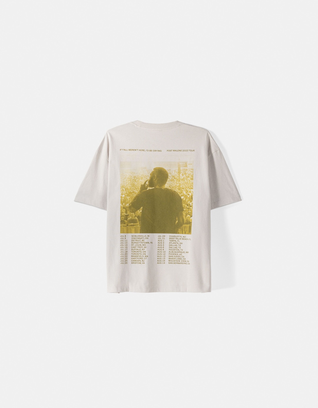 Kısa kollu Post Malone baskılı kare kesim t-shirt