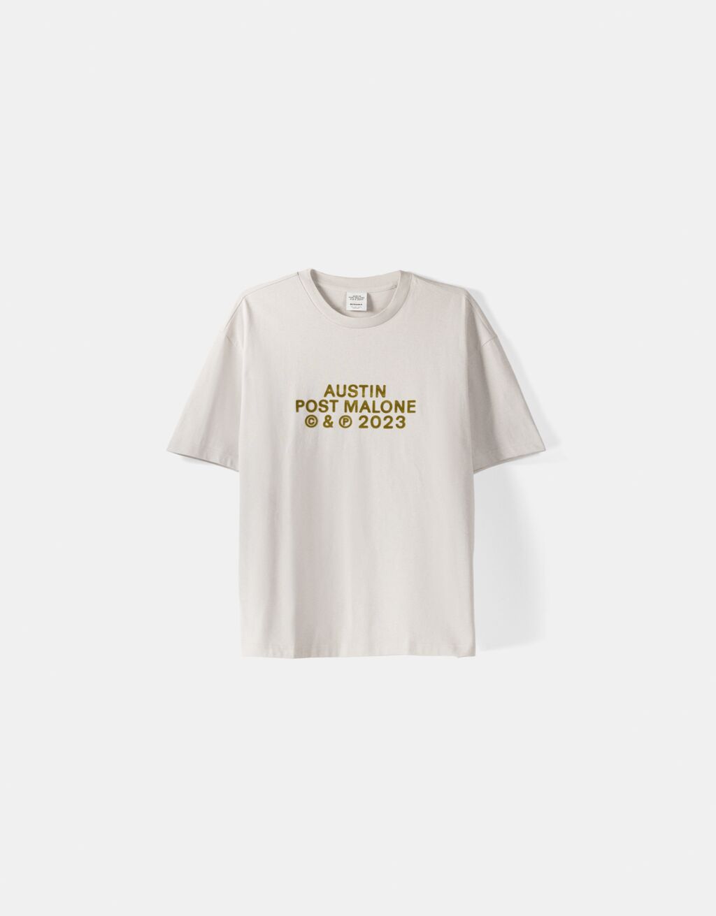 T-shirt Post Malone manches courtes boxy fit imprimé-Camel-4