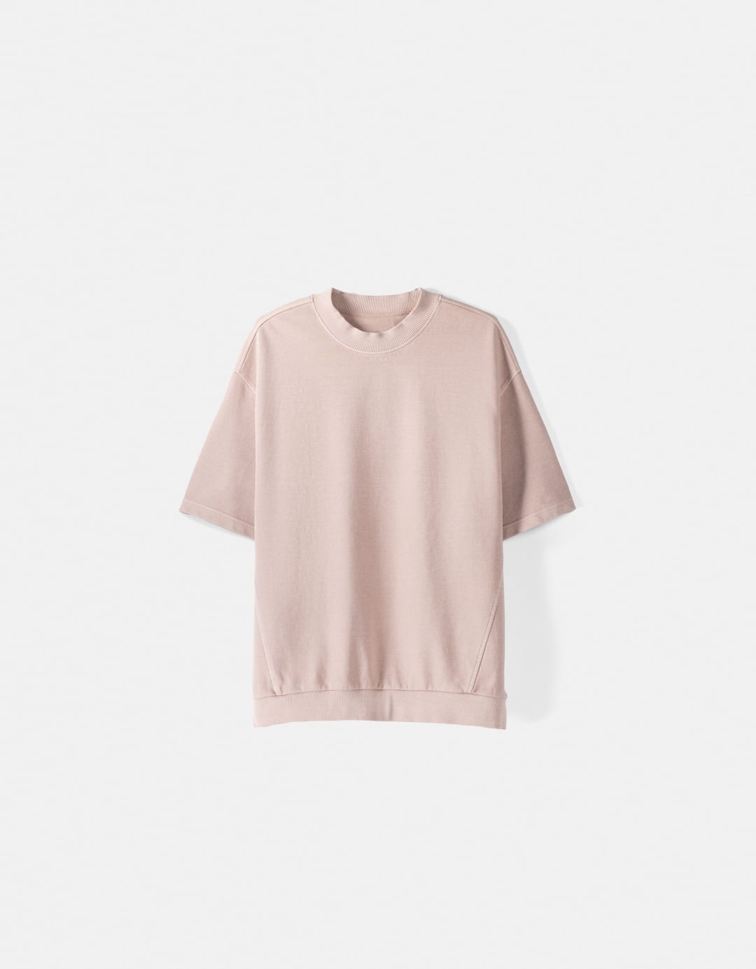 T-shirt manga curta felpa interlock efeito lavado nervuras