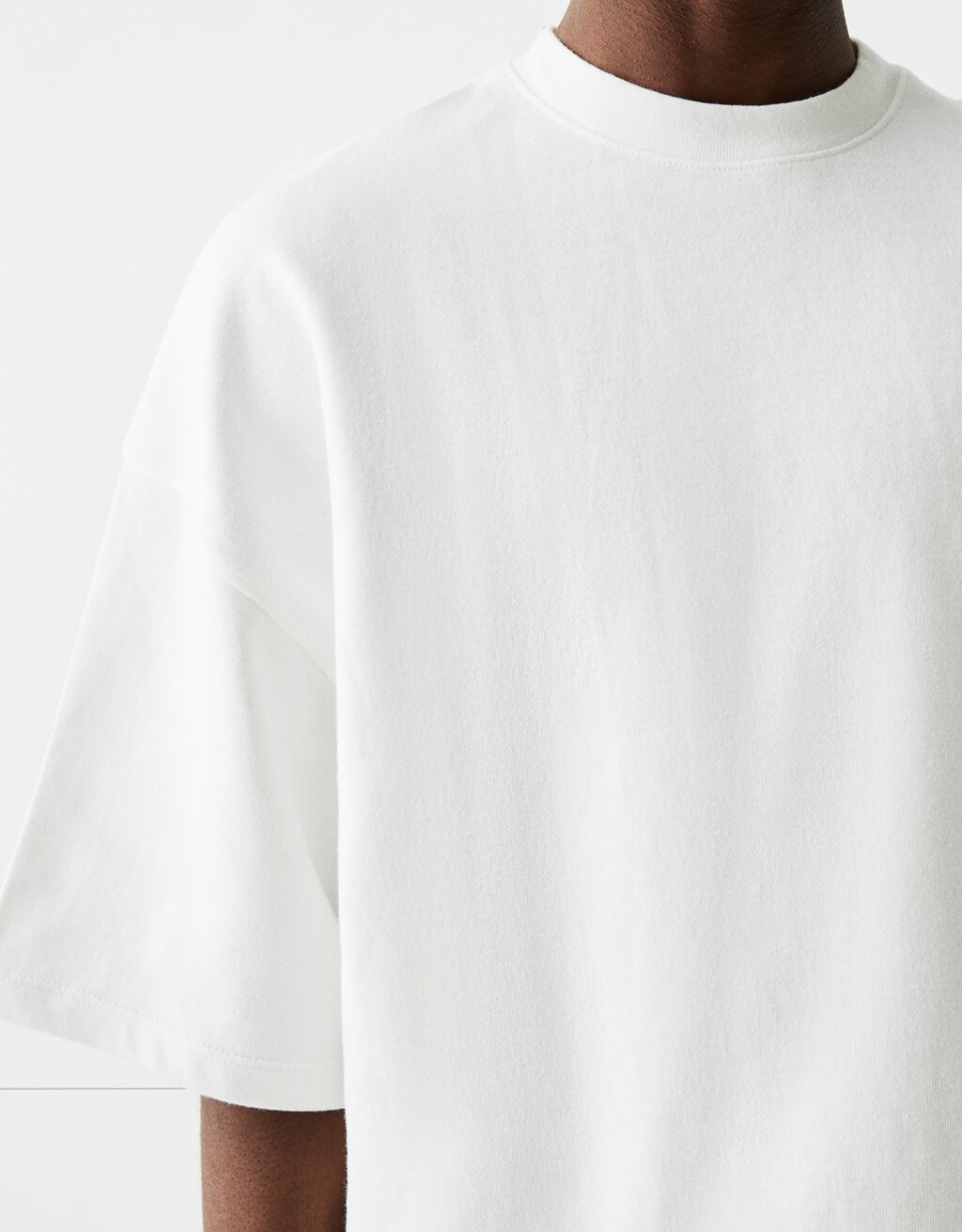 T-shirt manga curta cropped felpa-Branco-6