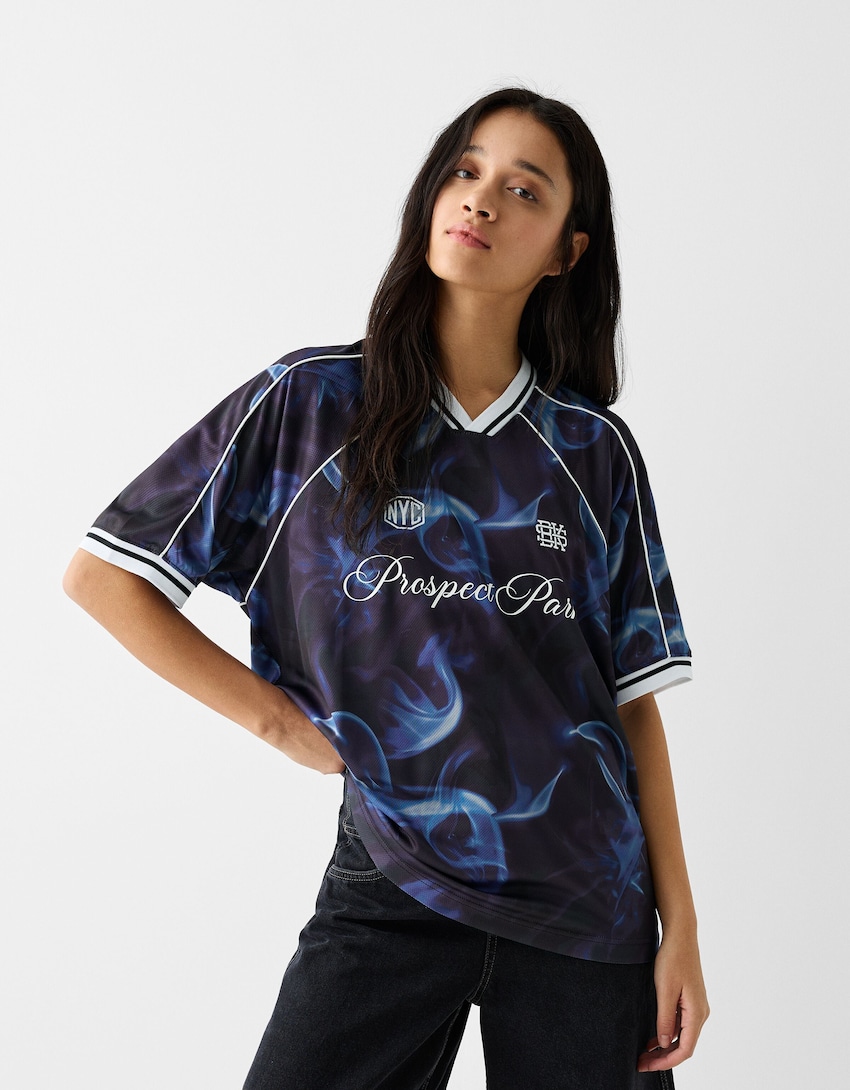 T-shirt manches courtes oversize mesh football - Unisex - Femme