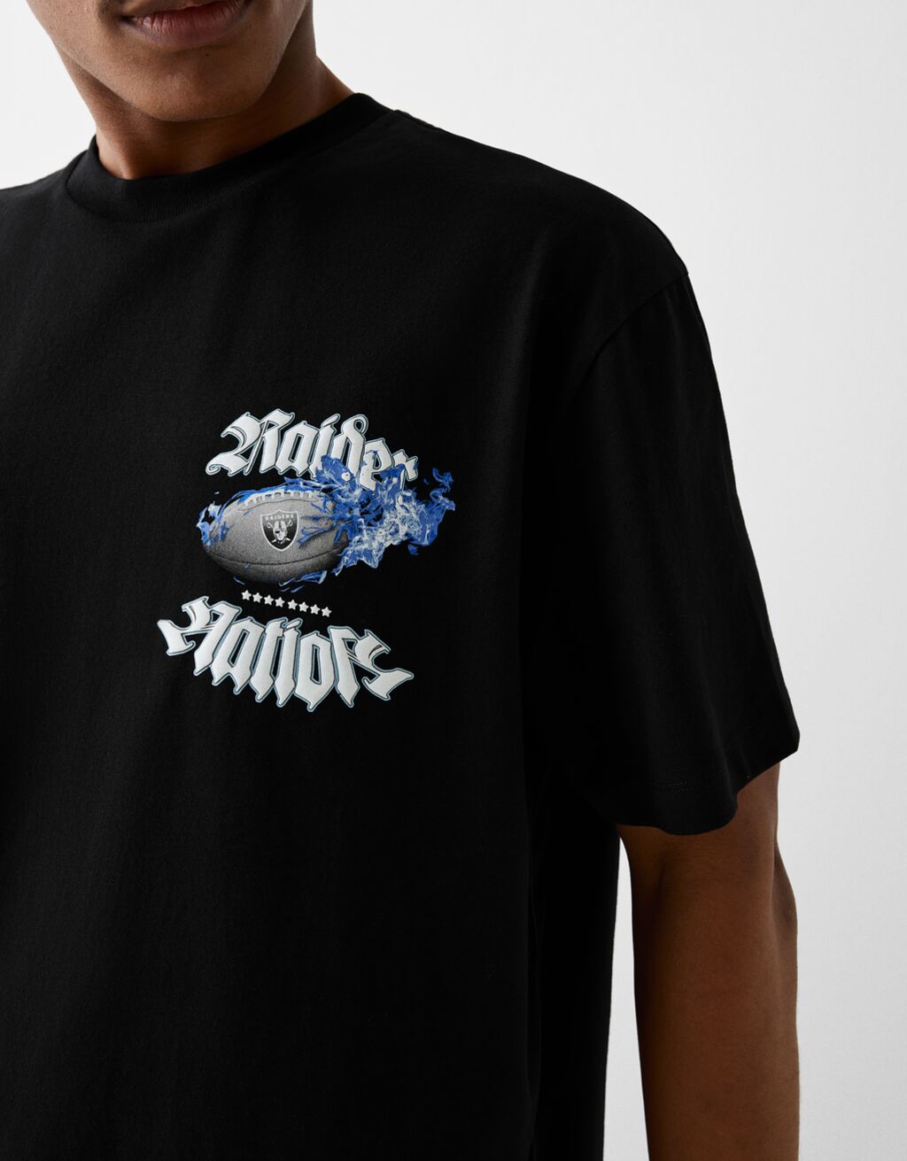 T-shirt NFL manches courtes boxy fit imprimé-Noir-3