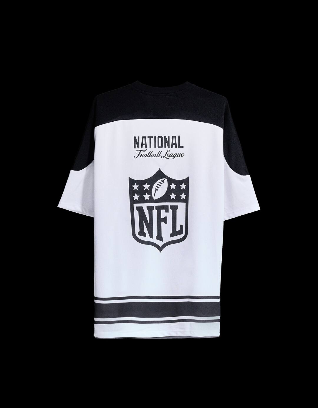 NFL bluzë e stampuar prerje e gjerë me mëngë të shkurtra