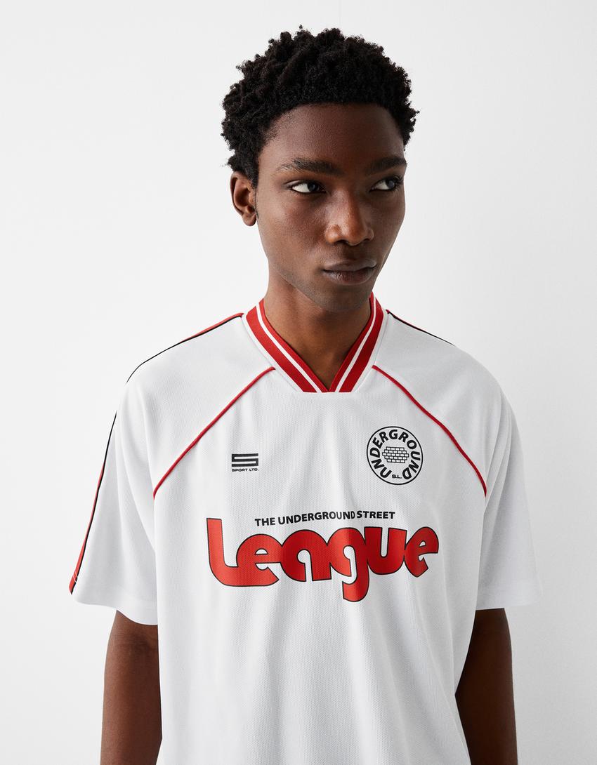 تيشرت رياضي شبكي بأكمام قصيرة وقصة مربعة-أبيض-2