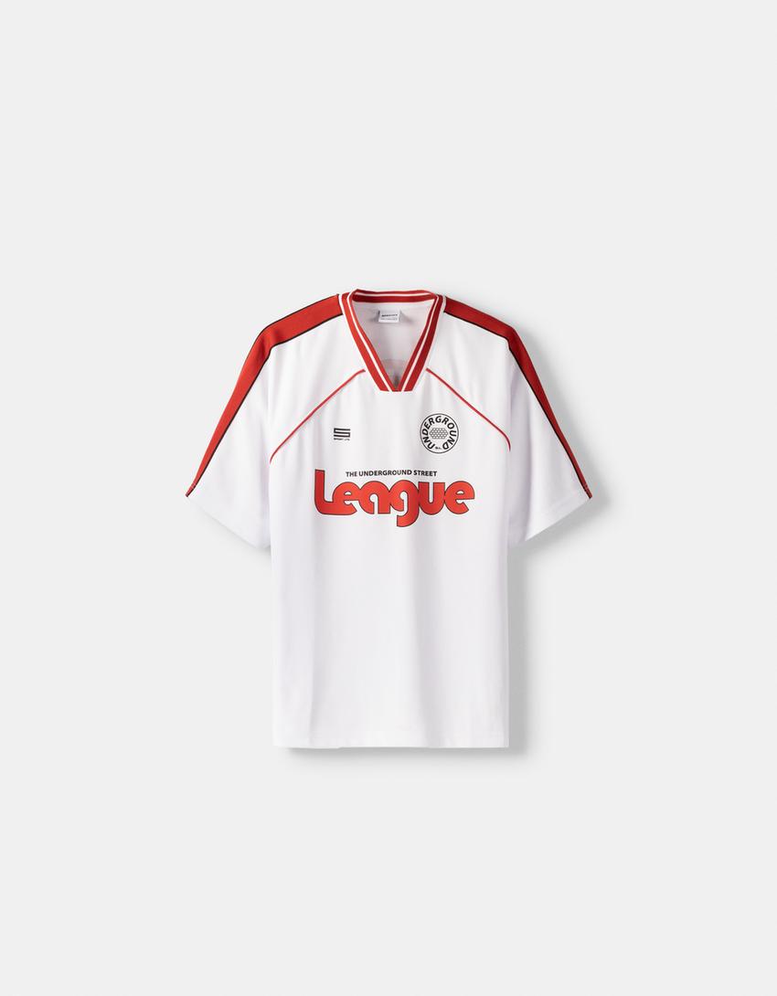 تيشرت رياضي شبكي بأكمام قصيرة وقصة مربعة-أبيض-4