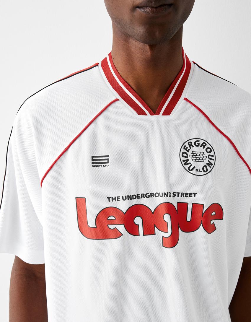 تيشرت رياضي شبكي بأكمام قصيرة وقصة مربعة-أبيض-5