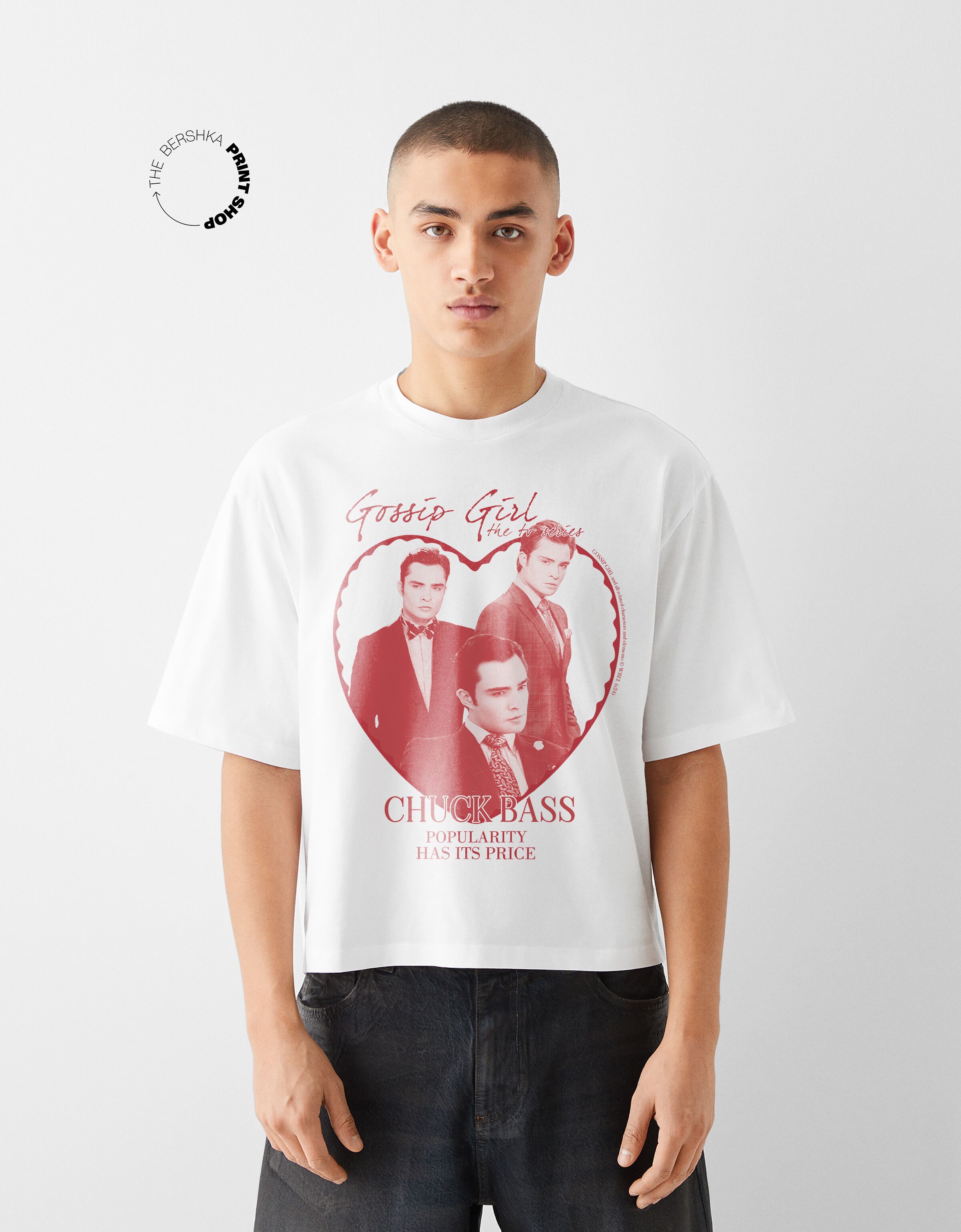 Camiseta manga abullonada bershka hot sale