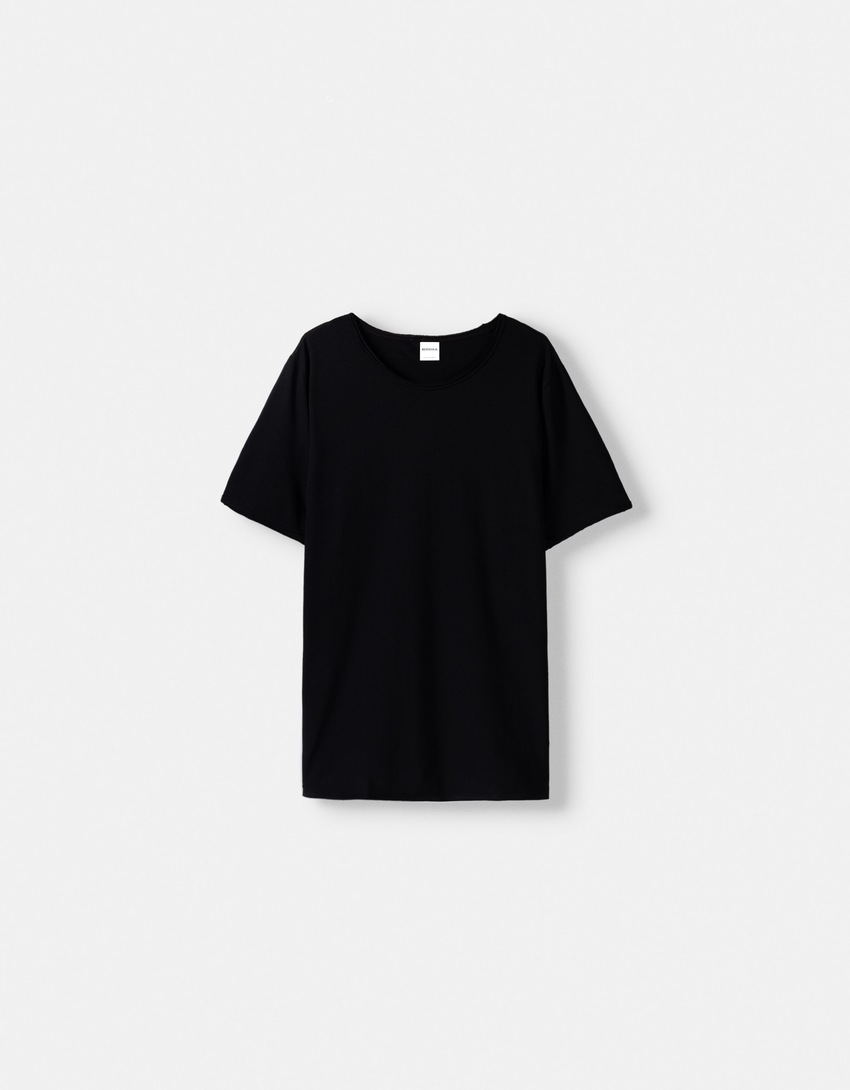 טי שירט Slim fit עם שרוול קצר-שחור-4