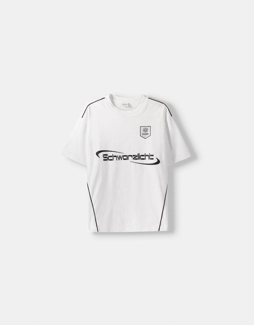 T-shirt manga curta estampado desportivo-Branco-4