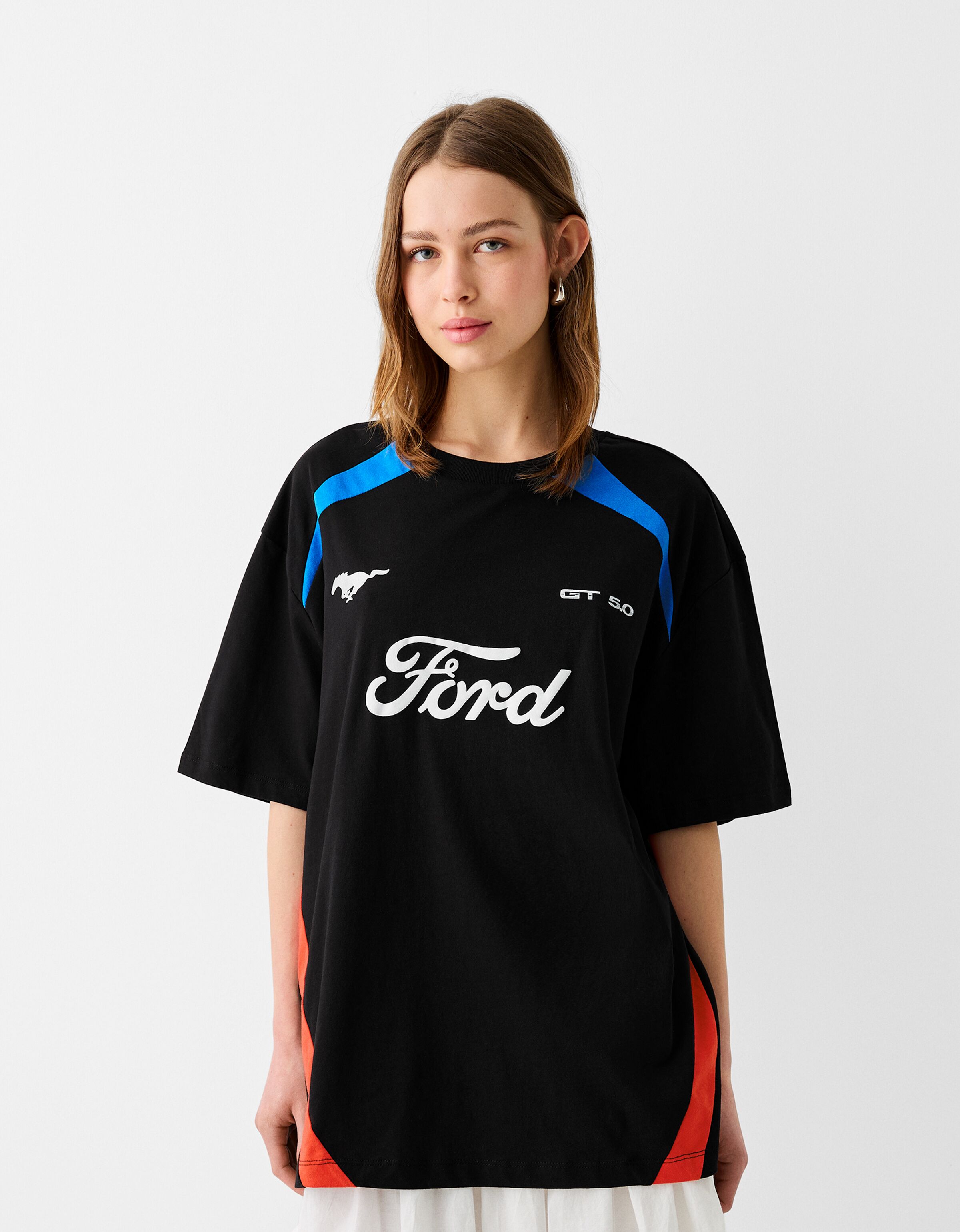 Ford print short sleeve boxy fit T shirt Collaborations Men Bershka