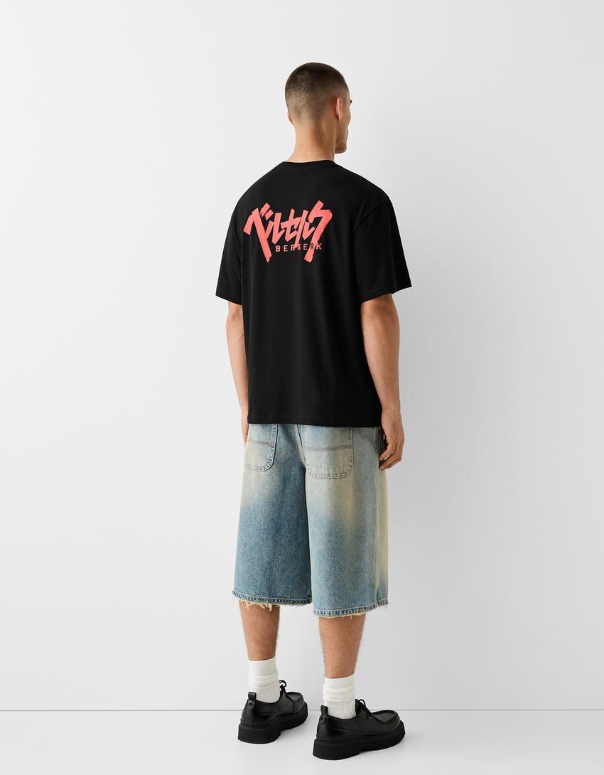 Berserk print short sleeve boxy fit T-shirt-Black-1