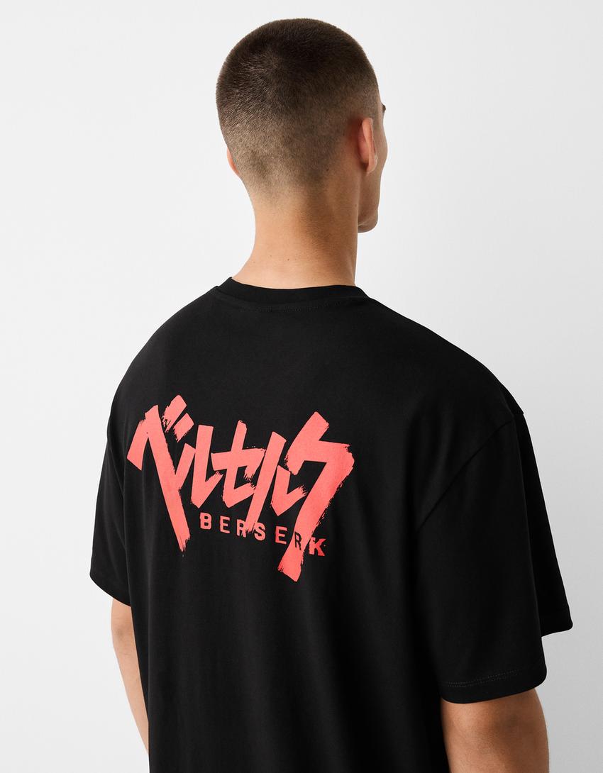 Berserk print short sleeve boxy fit T-shirt-Black-2