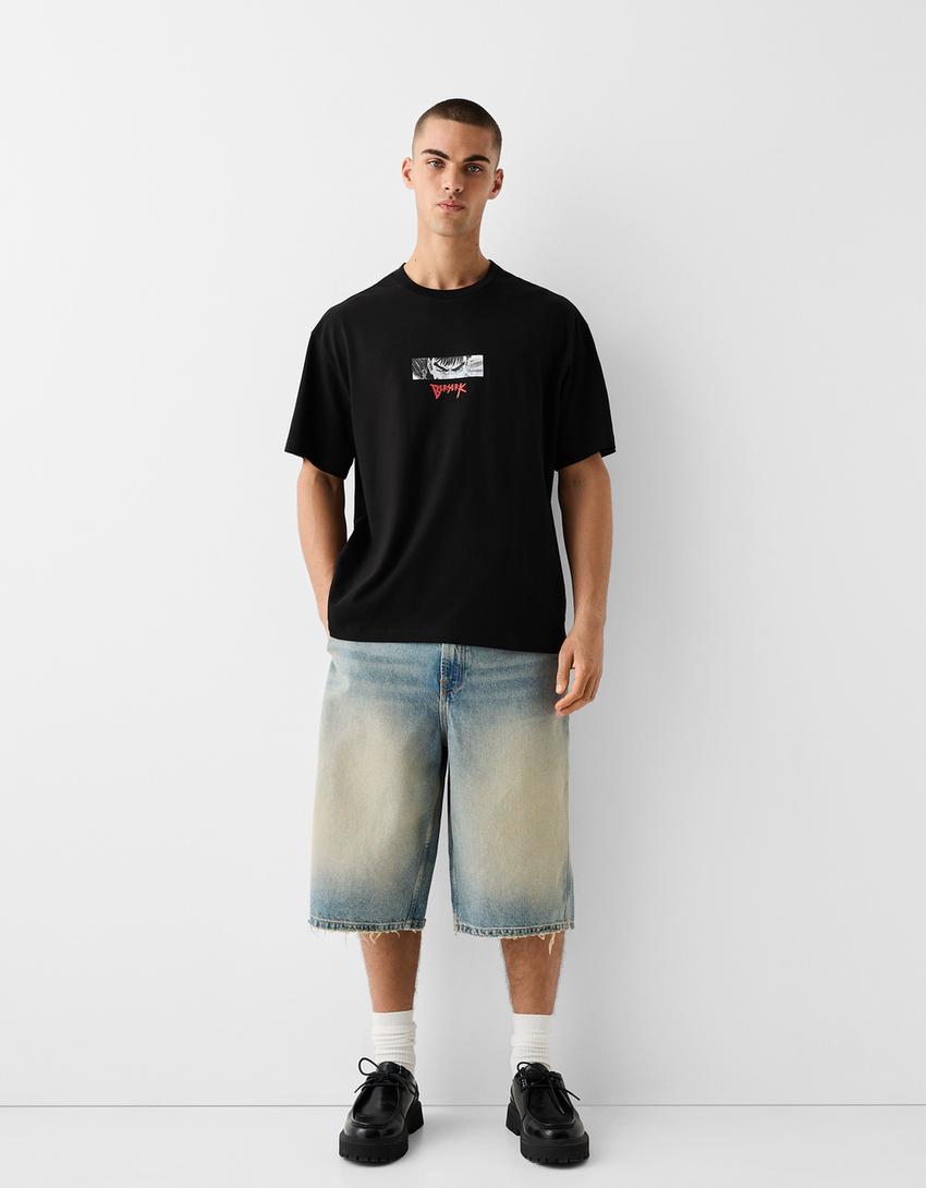 Berserk print short sleeve boxy fit T-shirt-Black-3