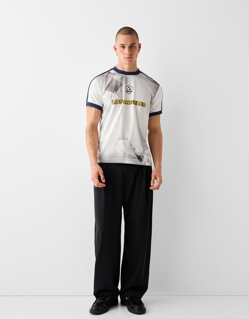 T-shirt technique LA Galaxy imprimé-Blanc-3