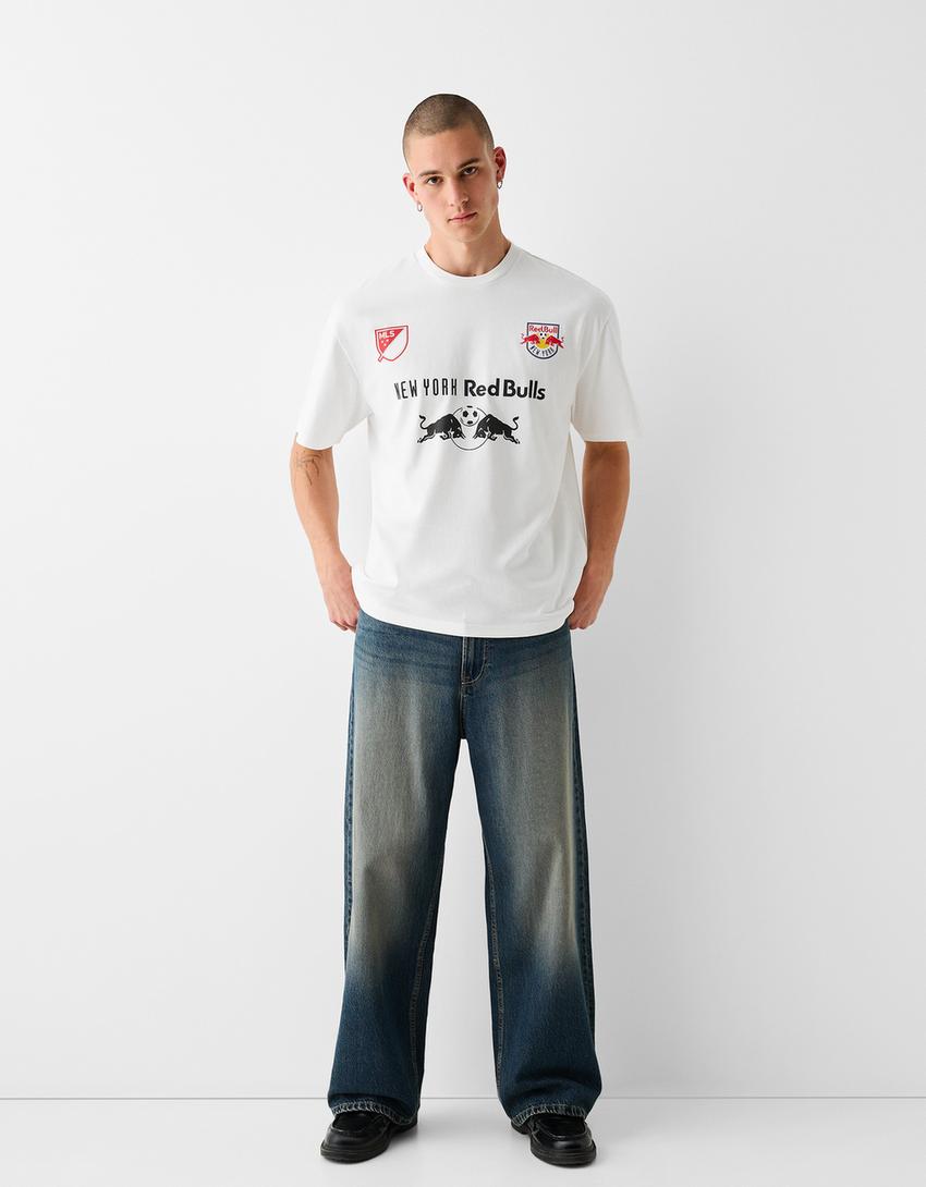T-shirt New York Red Bulls boxy fit imprimé-Blanc-3