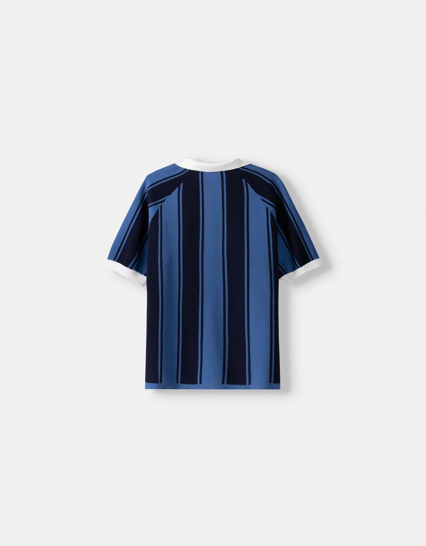 T-shirt polo LA Galaxy rayures-Bleu-6