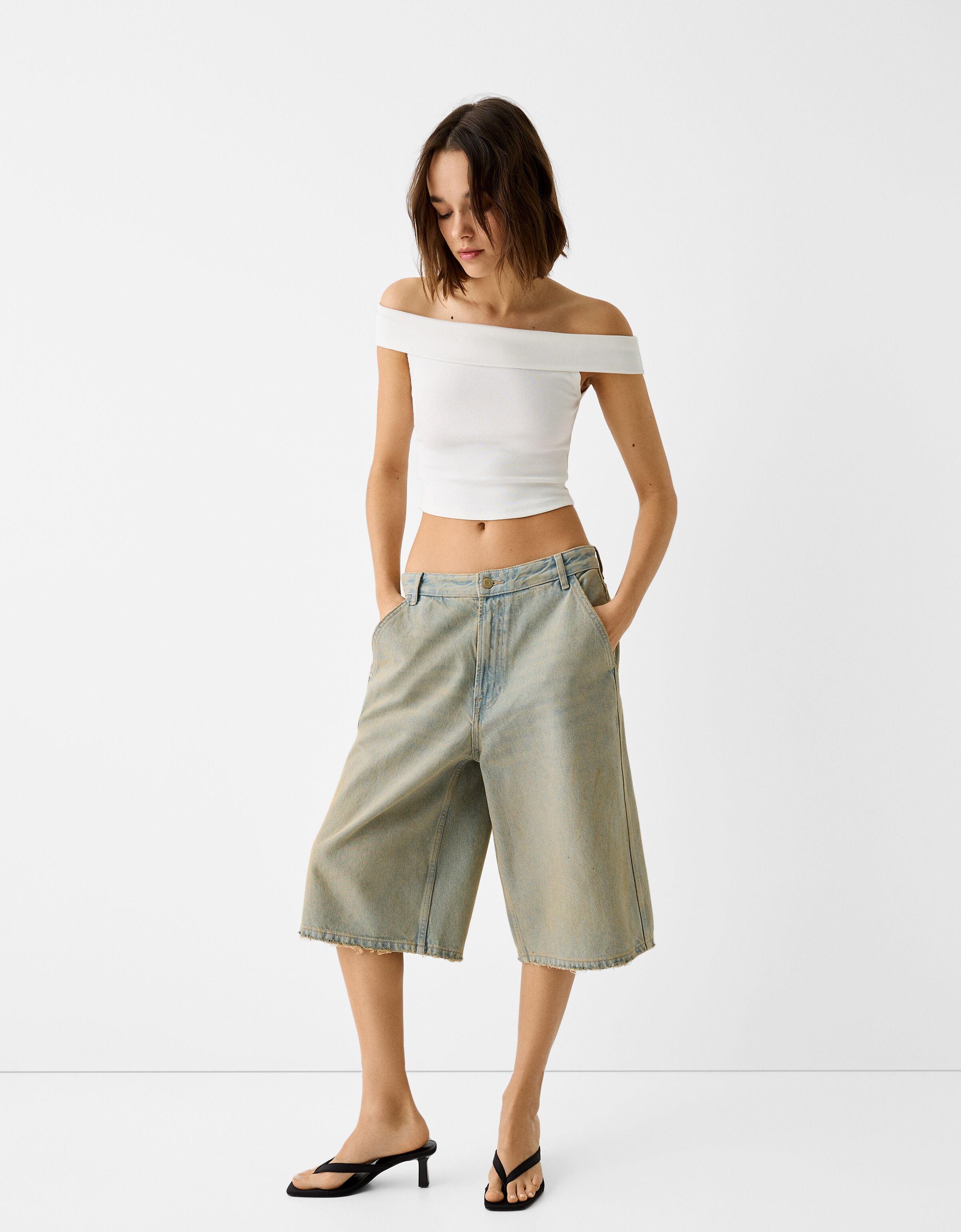 Pantalones cortos chandal bershka on sale