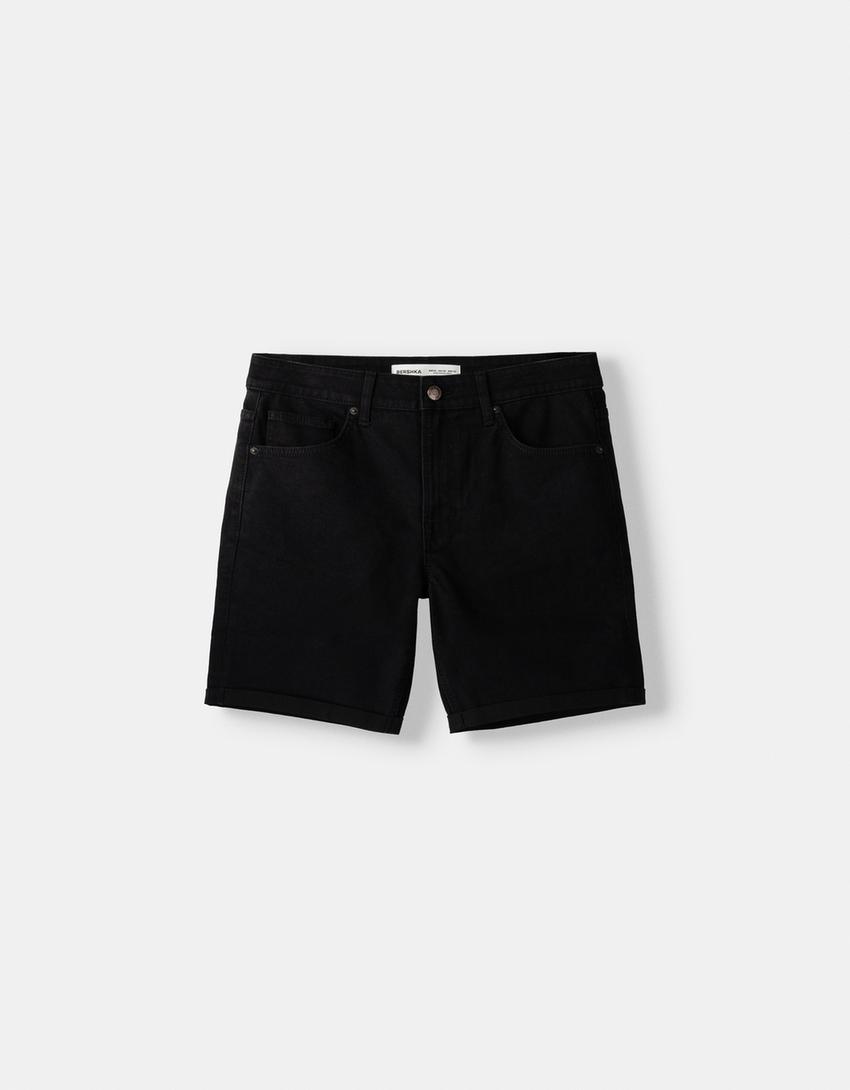 Bermuda denim retroussé-Noir-4