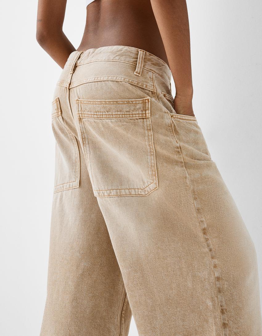 Calções bermuda denim super baggy-Cru-6