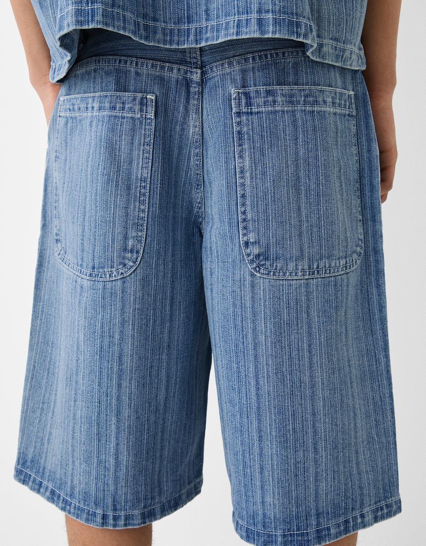 Bermuda denim skater-Bleu lavé-2