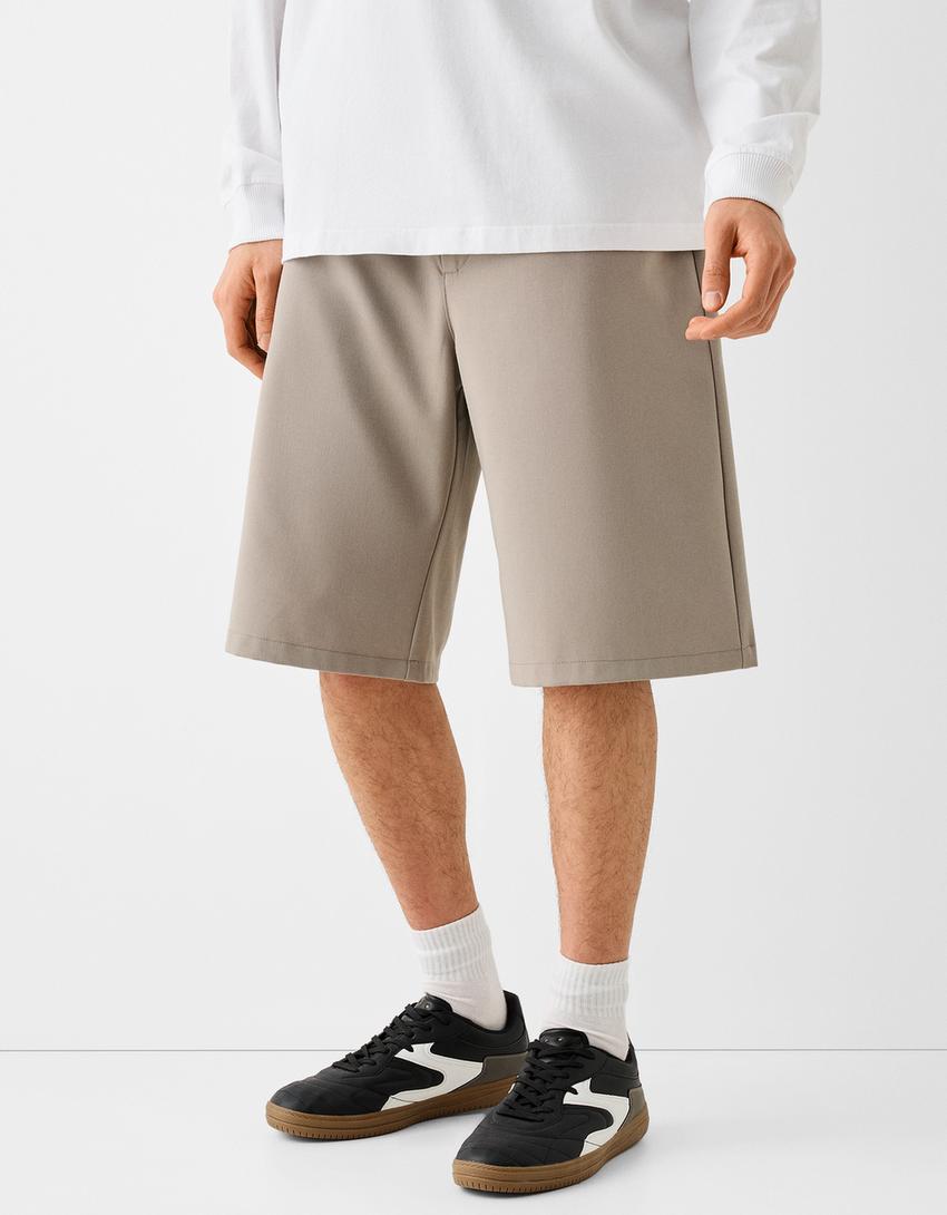 Bermuda tailoring wide fit-Sable-1