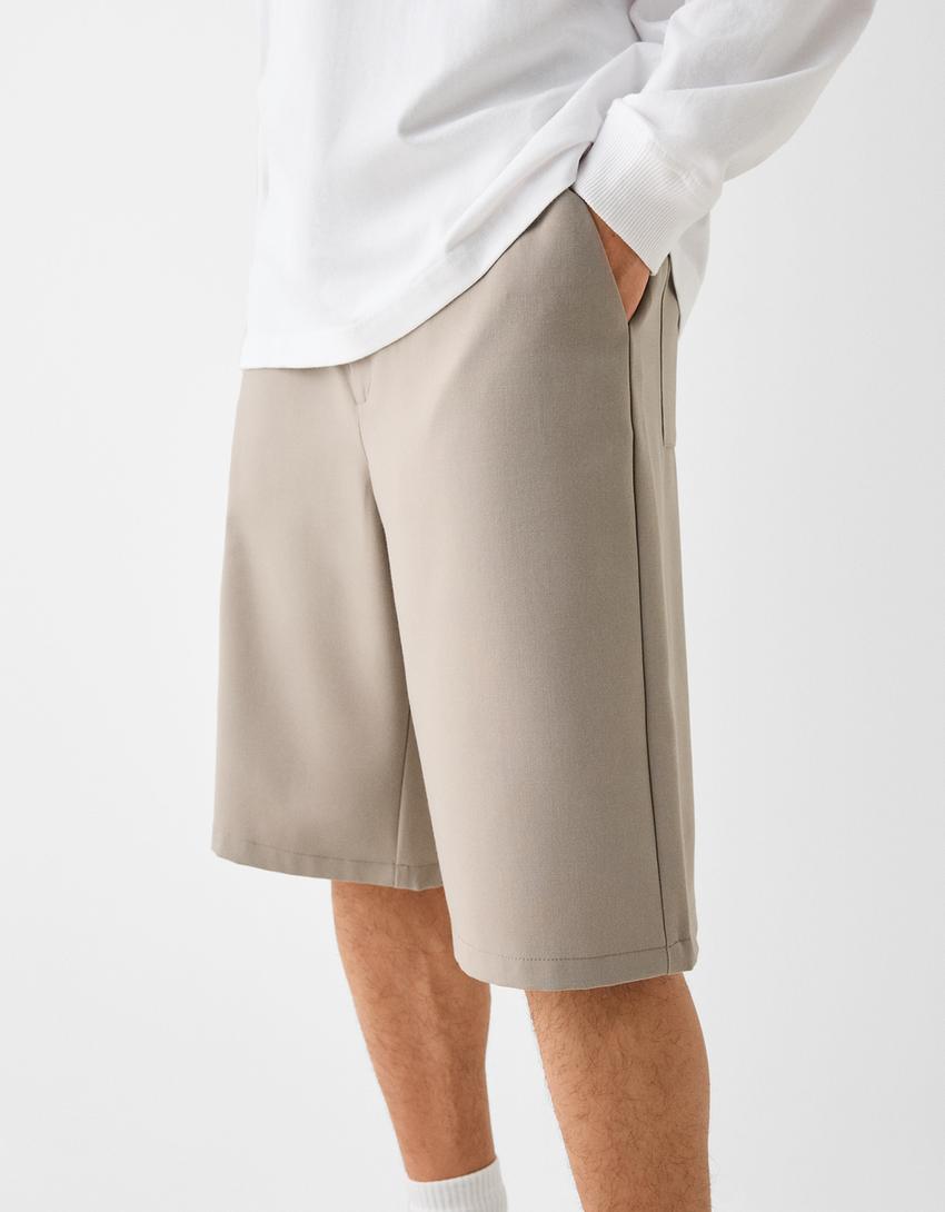 Bermuda tailoring wide fit-Sable-3