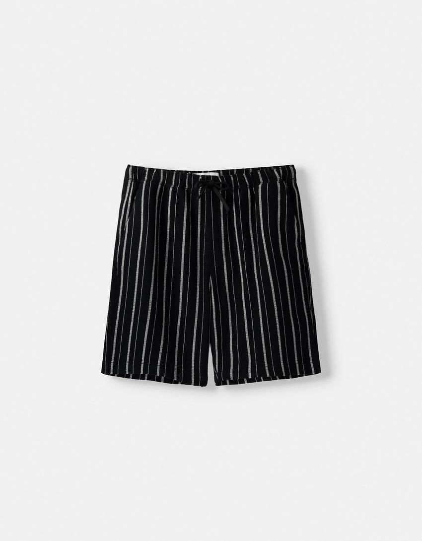 Bermuda rústica rayas-Negro-5
