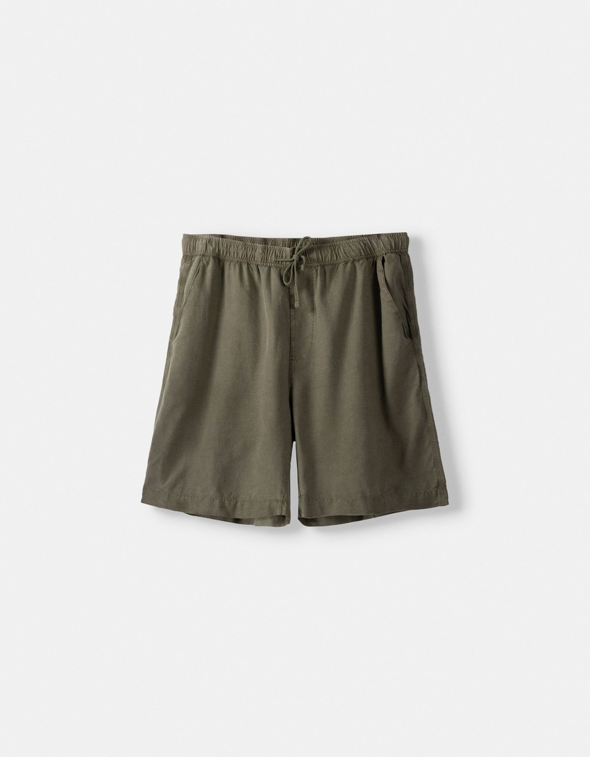 Pantalon wide leg rustique-Kaki-4