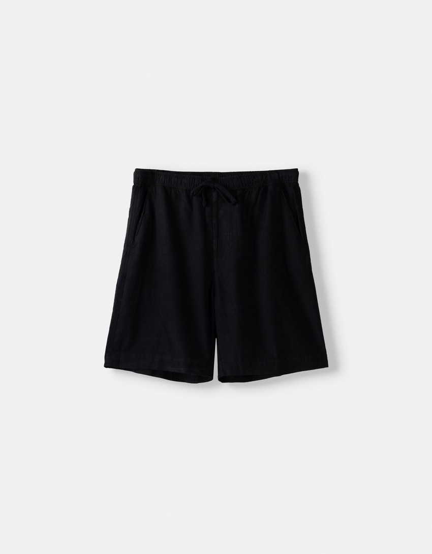 Pantalon wide leg rustique-Noir-4