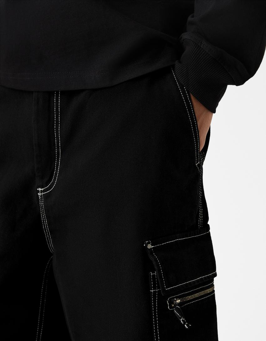 برمودا شورت كارغو فضفاض-أسود-5