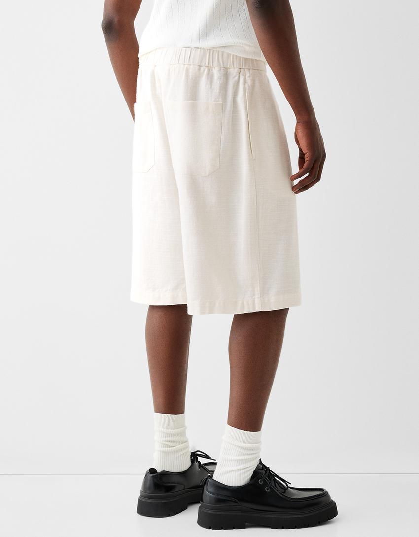 Calções bermuda jogger rústicos-Gelo-5