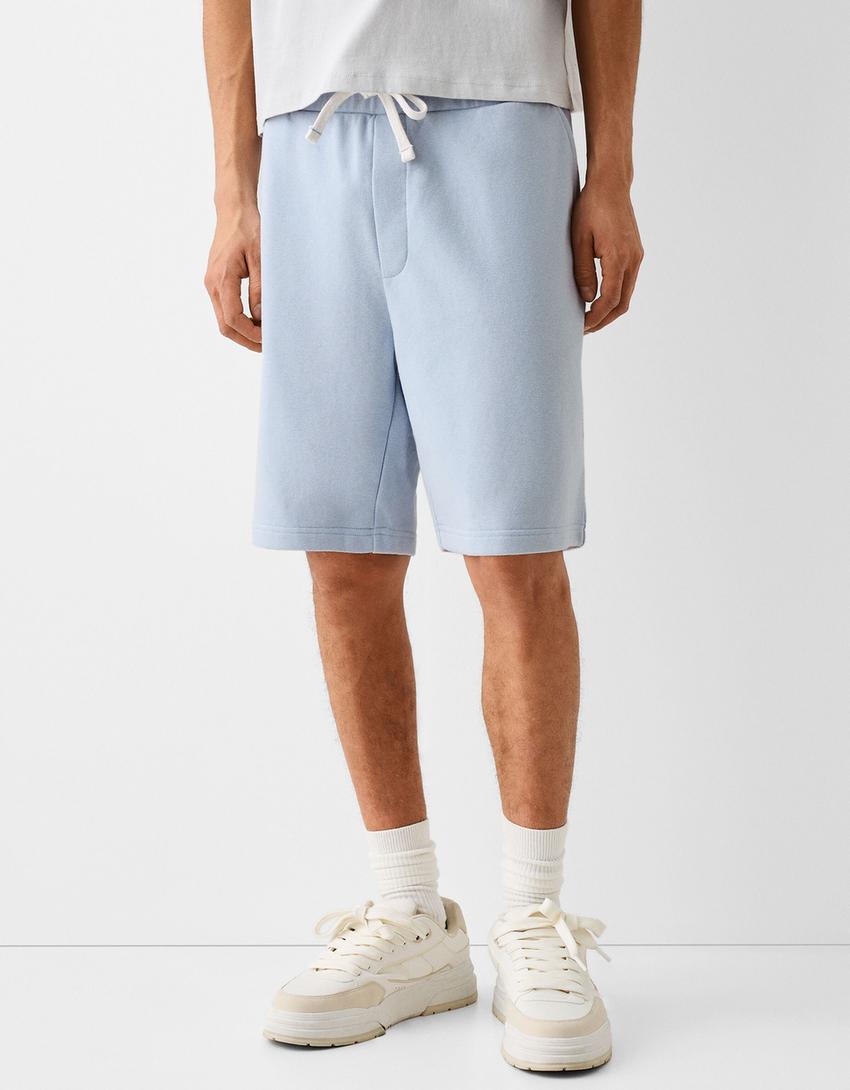 Bermuda felpa-Azul claro-1
