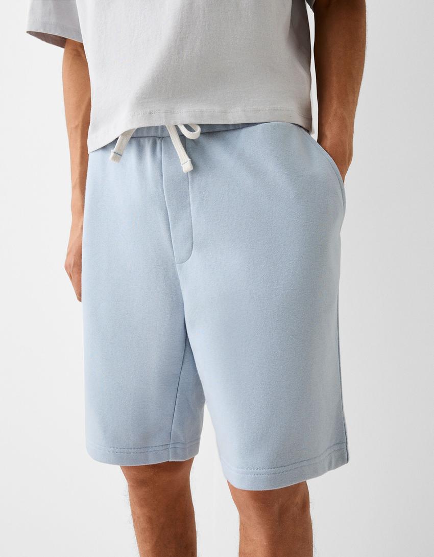 Bermuda felpa-Azul claro-3