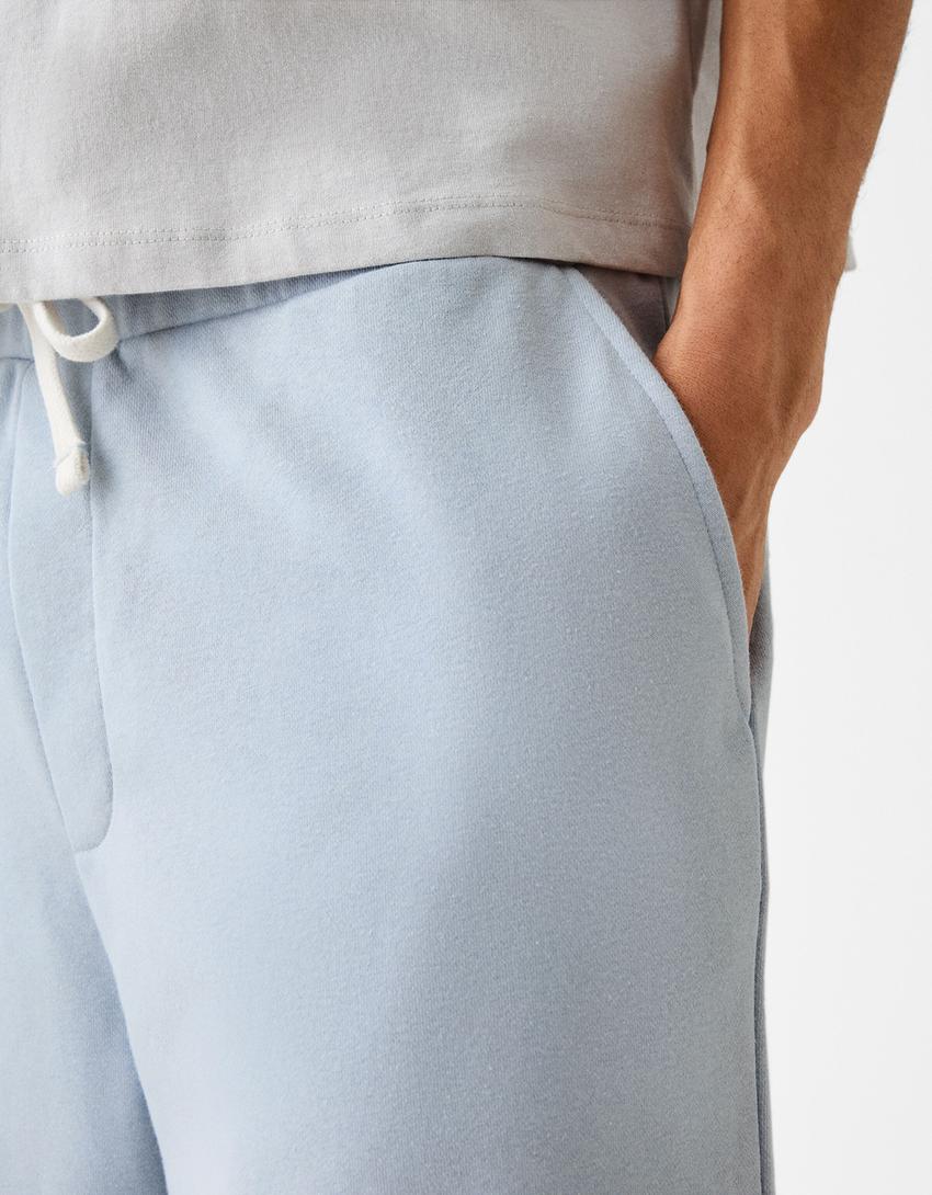 Bermuda felpa-Azul claro-5