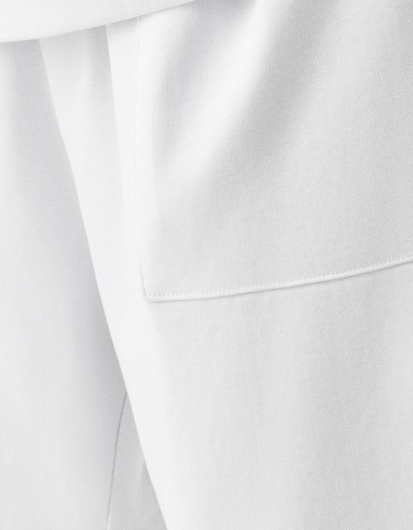 Calções bermuda interlock-Branco-5