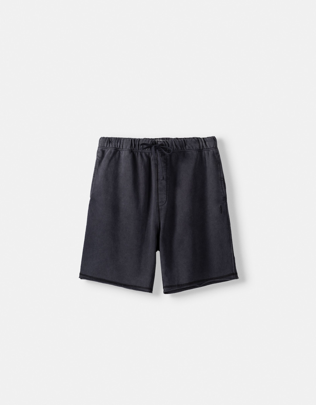 Faded-effect plush Bermuda shorts