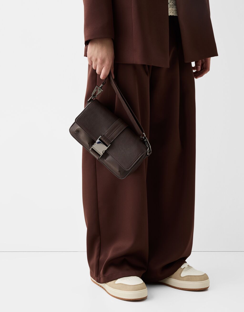 Sac bandoulière multipoches-Marron-3