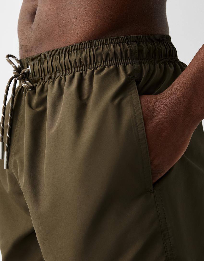 Calções de banho básico-Caqui-5